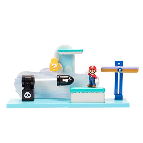 Super Mario Nintendo 2.5' Action Figure Switchback Hill Playset with 3 Interactive Interchangeable Pieces