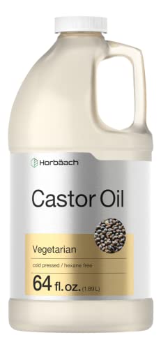 Horbaach Castor Oil 64oz | for Hair, Eyelashes & Eyebrows | Hexane Free & Cold Pressed | Vegetarian, Non-GMO