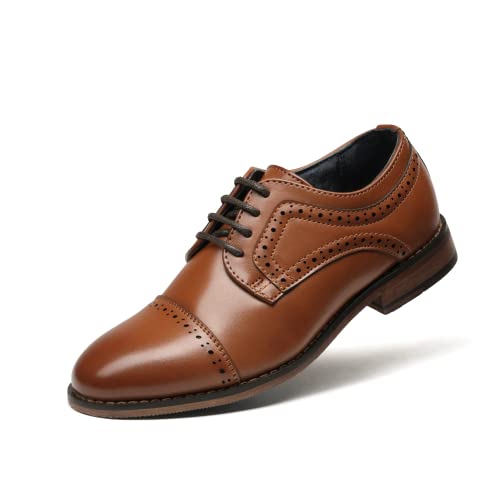 Bruno Marc Big Kid Prince_K_1 Brown Boy's Classic Oxfords Dress Shoes Size 4 M US Big Kid