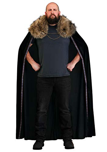 Conquer in Style: Adult Viking Cape with Black Faux Fur Collar - Channel Ancient Warrior Spirit with Modern Fashion Flair
