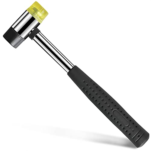 Small Rubber Mallet Hammer Tool - 25mm Non Marring Hammer Tapping Block for Vinyl Plank Flooring Mallet Rubber Hammer Small Hammer for Crafts - Jewelry Wood Rubber and Nylon Double Faced Soft Mallet
