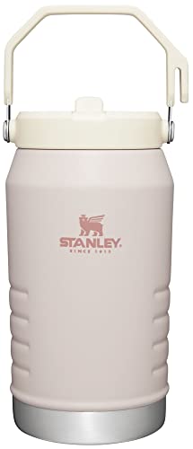 Stanley IceFlow Stainless Steel Water Jug with Straw, Vacuum Insulated Water Bottle for Home and Office, Reusable Tumbler with Straw Leak Resistant Flip, Rose Quartz, 64OZ