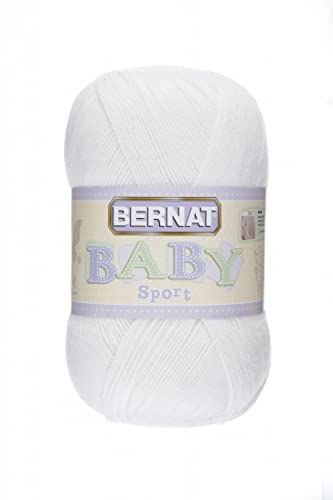 Bernat Baby Sport BB Baby White Yarn - 1 Pack of 12.3oz/350g - Acrylic - #3 Light - 1256 Yards - Knitting/Crochet