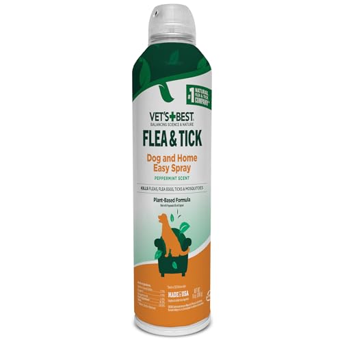 Vet's Best Flea and Tick Home Spray - Dog Flea and Tick Treatment for Home - Plant-Based Formula - Certified Natural Oils - 14 oz