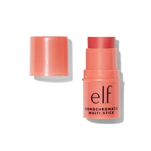 e.l.f. Monochromatic Multi Stick, Luxuriously Creamy & Blendable Color, For Eyes, Lips & Cheeks, Glimmering Guava, 0.17 Oz (5g)