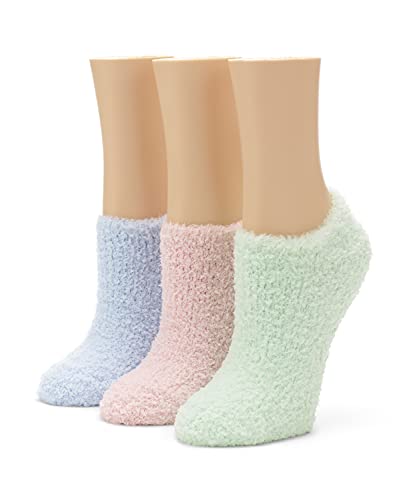 No nonsense womens Shortie Slipper Sock, 3 Pair Pack Casual Sock, Light Blue/Light Pink/Minty, 4 10 US