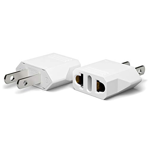 European to US Plug Adapter, Unidapt Europe to USA Plug Adapter, EU to US Plug Converter 2-Pack, Travel from Europe to USA Outlet, Power Travel Adapters European to American, Canada, Mexico, Type A