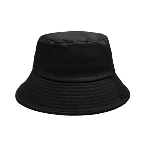NPJY Bucket Hat for Women Men Cotton Summer Sun Beach Fishing Cap Black