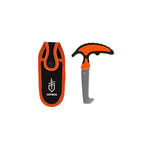 Gerber Gear Vital Pack Saw - 3.4' Fixed Sawtooth Blade - Camping and Hunting Saw with Included Fabric Sheath - Orange