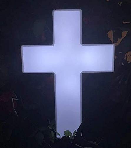 Solar Lighted Cross by Eternal Light | Illuminated Grave Marker Heartfelt Cemetery Decoration