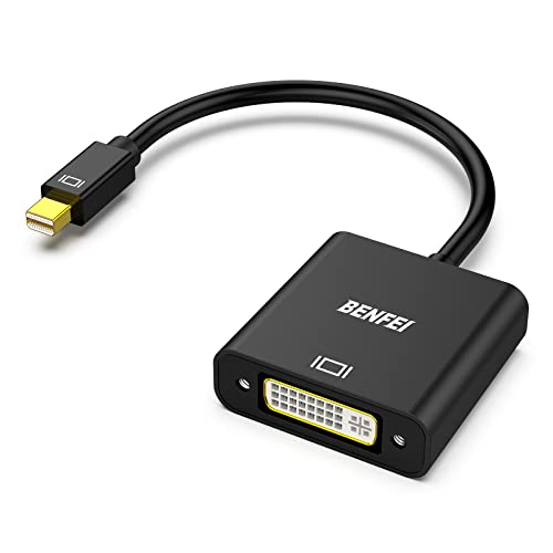 BENFEI Mini DisplayPort to DVI, Gold-Plated Mini DP to DVI (Thunderbolt Compatible) Male to Female Adapter Compatible with MacBook Air/Pro, Microsoft Surface Pro/Dock, Monitor, Projector and More