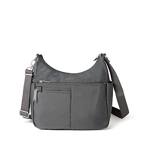 Baggallini Securtex Anti-theft Free Time Crossbody Bag Cross Body, Charcoal, One Size US