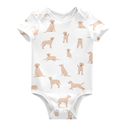 vvfelixl Baby Bodysuits Labrador Retriever Dog Short Sleeve Cotton Baby Clothes For Boys Girls 6-9 Months