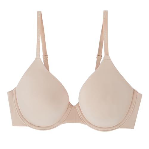 DKNY Womens Seamless Micro Wired T-Shirt Bra, Sand, 38C US