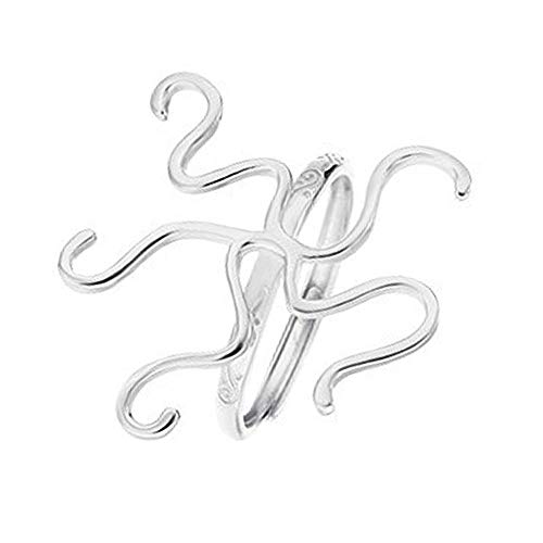925 Sterling Silver 5 Claws Ring Blank Ring Base Setting for Irregular Gemstone Setting Handmade Jewelry DIY Ring for Women(Platina Color)