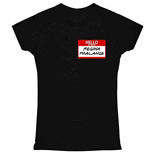 Pop Threads Hello My Name is Regina Phalange Funny 90s Tee Shirt for Women Black XL