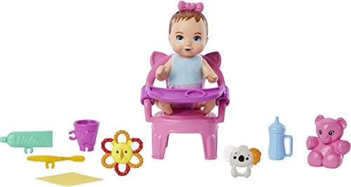 Barbie Skipper Babysitters Inc Baby Small Doll & Accessories, First Tooth Playset with Appearing & Disappearing Tooth