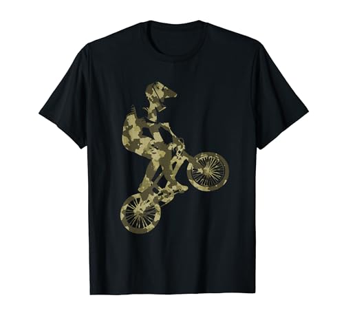 BMX Racing Extreme sports Bike Rider camouflage design T-Shirt