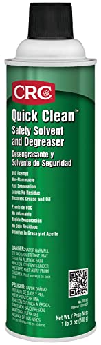 CRC Quick Clean Safety Solvent And Degreaser 03180 – 19 WT OZ, Clear, Aerosol Cleaner - Industrial Cleaners And Degreasers