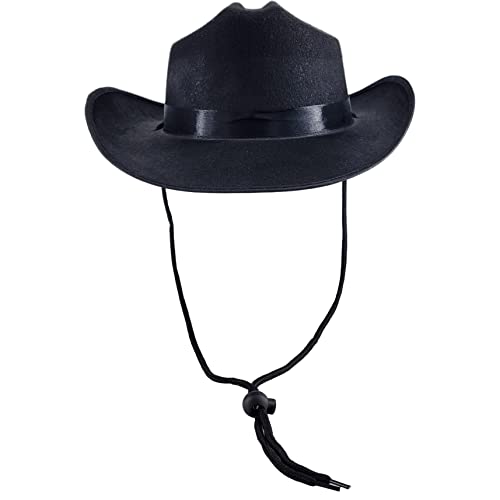 The Dreidel Company Cowboy Hat Western Hat, Dress Up Costume Clothes for Kids, Pretend Play, Party Favors (Black Cowboy Hat)