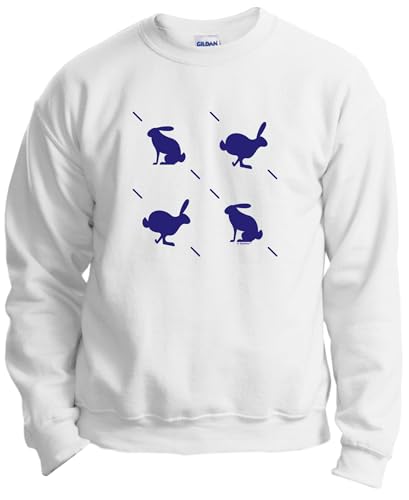 ThisWear Easter Home Decor Classic Bunny Silhouette Pattern Crewneck Sweatshirt X-Large White