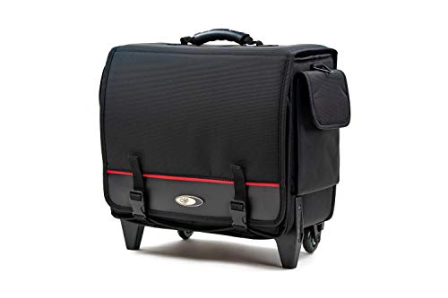 MCY LTPJ-RB01 Business Projector Roller Case Briefcase Laptops and Projectors - Black, Two Layers, 16x16x9 inches