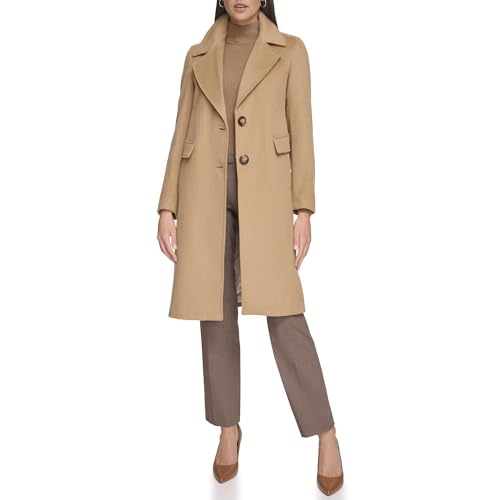 Calvin Klein Women's Wool Cashmere Walker Jacket, Camel