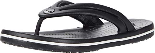 Crocs Unisex Crocband Flip Flops, Black, 12 Men/14 Women