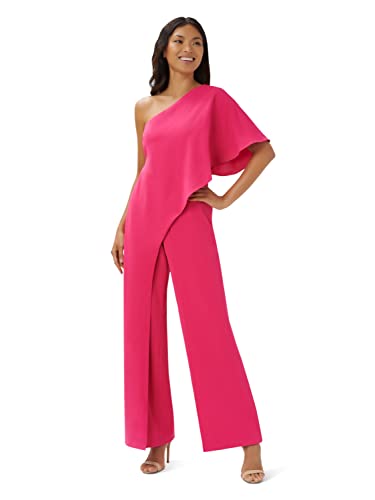 Adrianna Papell Women's ONE Shoulder Jumpsuit, Watermelon Bliss