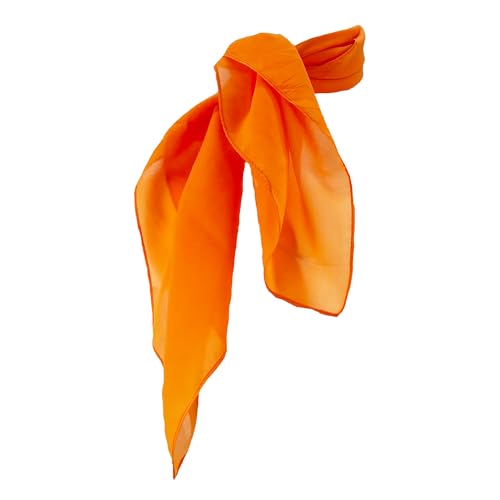 Hip Hop 50's Shop Sheer Chiffon Scarf Vintage Style Accessory for Women and Children (Orange)