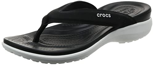 Crocs womens Women's Capri V Sporty | Sandals for Women Flip Flop, Black, 8 US
