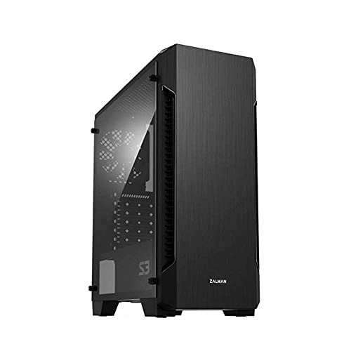 Zalman - S3 - ATX Mid-Tower PC Case - Full Acrylic Side Panel - 3x Case Fan 120mm Pre-Installed, Black