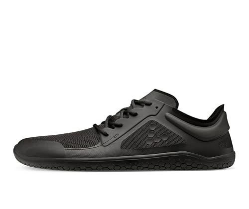 Vivobarefoot Primus Lite III Mens Barefoot Trainers | Build Strength, Balance & Mobility | Lightweight for Training & Running | Wide Fit Grounding Shoes | Vegan | Obsidian | 10