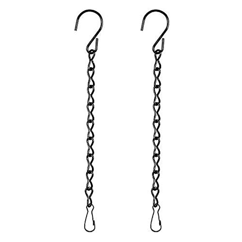 2 Pack Hanging Chain for Bird Feeders, Planters, Lanterns and Ornaments (9.5 Inch, Black)