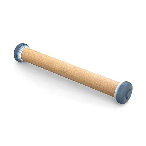 Joseph Joseph PrecisionPin Baking Adjustable Rolling Pin - Consistent and Even Dough Thickness for Perfect Baking Results, Sky, 16.54'