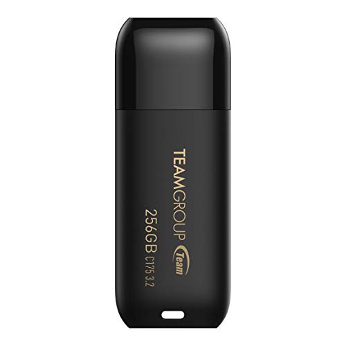 TEAMGROUP C175 256GB USB 3.2 Gen 1 (USB 3.1/3.0) Read 100MB/s Flash Thumb Drive,Memory Stick Compatible with Computer/Laptop Matte Black TC1753256GB01