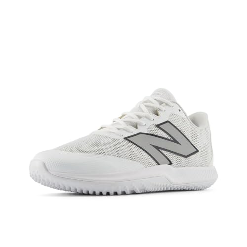 New Balance Unisex FuelCell 4040 V7 Turf Trainer Baseball Shoe, Optic White/RAIN Cloud, 10 US Men