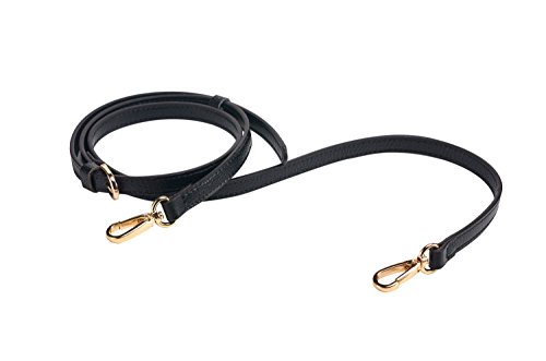 LIVE UP Purse Strap,Genuine Leather Purse Straps Replacement for Cross Body Bag HandBags(Black-Gold Hardware)