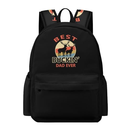 Best Buckin Dad Ever Backpack Lightweight Laptop Backpack Travel Business Bag Casual Shoulder Bags Daypack for Women Men
