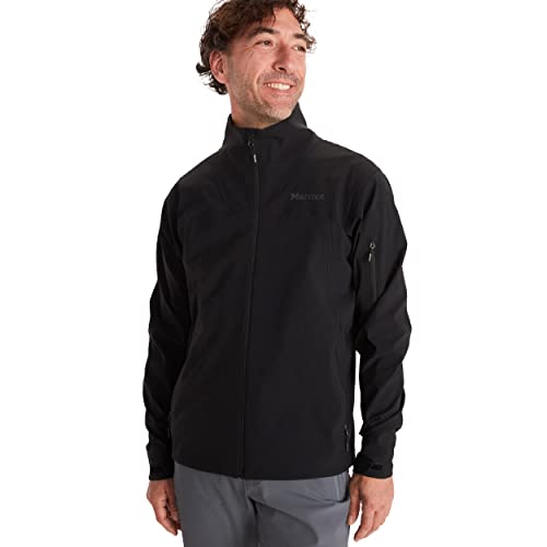 MARMOT Men's Alsek Jacket | Softshell Jacket, Lightweight & Water-Resistant for Layering on the Trail, Black, Medium