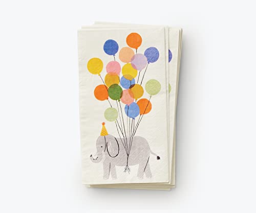 RIFLE PAPER CO. Party Animals Guest Napkins, 8' L x 4.25' W, Set of 20, Paper Napkins with Floral Design, Matches Garden Party Occasions Set, For Your Party's Place Setting