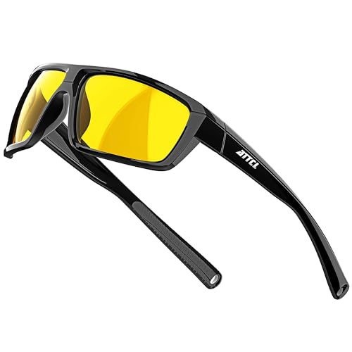 ATTCL Night Driving Glasses for men - Yellow Lens Reduce Glare Safety Nighttime Driving Glasses 5001 night vision