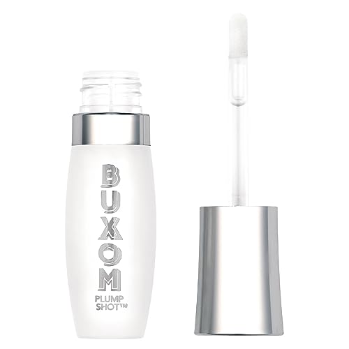 BUXOM Plump Shot Collagen-Infused Lip Serum, Lip Plumping Serum Clear Gloss, Formulated with Collagen, Peptides, Hyaluronic Acid, Avocado & Jojoba Oil, Travel Size