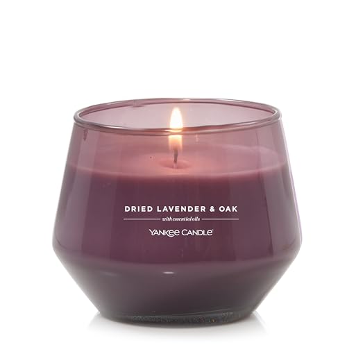 Yankee Candle Studio Medium Candle, Dried Lavender & Oak, 10 oz: Long-Lasting, Essential-Oil Scented Soy Wax Blend Candle | 40-65 Hours of Burning Time