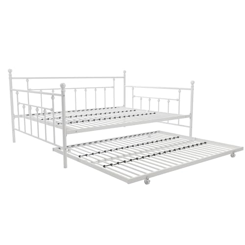 DHP Manila Metal Queen Size Daybed and Full Size Trundle (White)