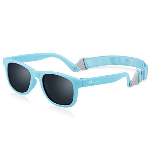 NACUWA Baby Sunglasses - 100% UV Proof Sunglasses for Baby, Toddler, Kids - Ages 0-2 Years - Case and Pouch included