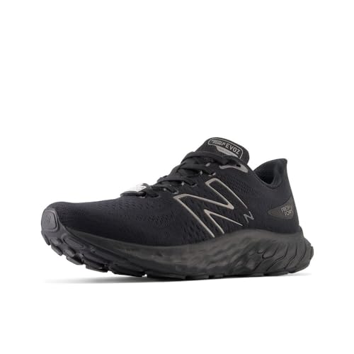 New Balance Women's Fresh Foam X EVOZ V3 Slip-Resistant Running Shoe, Black/Black Metallic/Black, 8