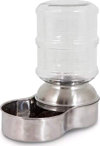 Petmate Stainless Steel Replendish Waterer, Small (24345S), 128 Ounces, Stainless