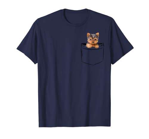Pocket Baby Yorkie Dog Love-r Dad Mom, Boy Girl Funny T-Shirt