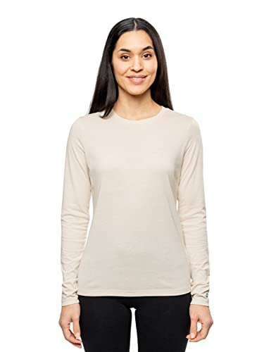 Insect Shield Women's Tri-Blend Long Sleeve T-Shirt, Light Sand, Large